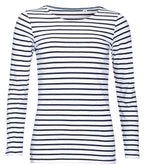 SOLS Lds Marine L/S Striped T