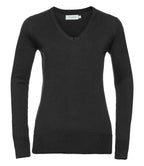 Russ. Ath. Coll. Lds V Neck Sweater