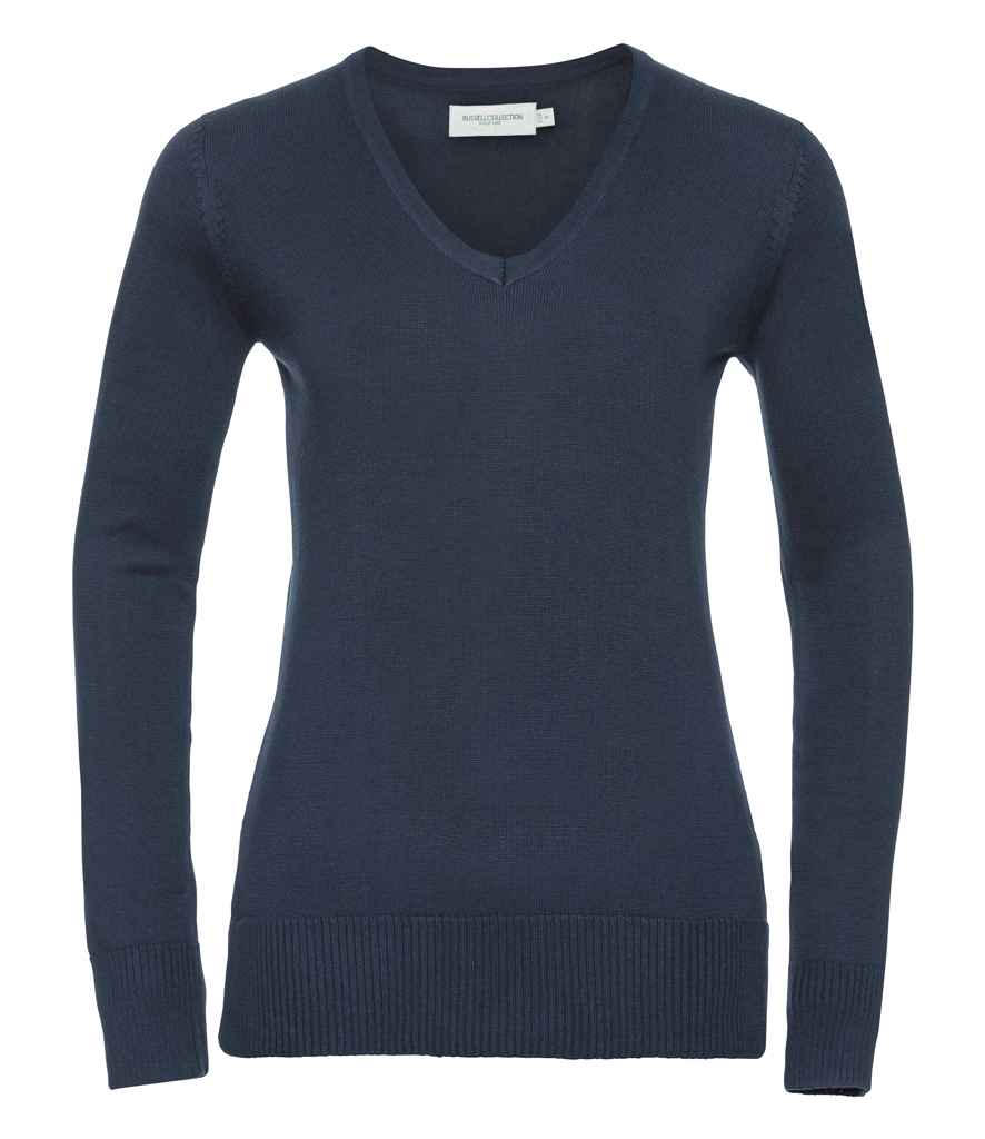 Russ. Ath. Coll. Lds V Neck Sweater