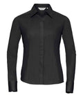 Russ. Ath. Coll. Lds L/S Poly Cot. Poplin Sht