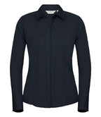 Russ. Ath. Coll. Lds L/S Poly Cot. Poplin Sht