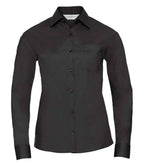 Russ. Ath. Coll. Lds Poplin L/S Shirt