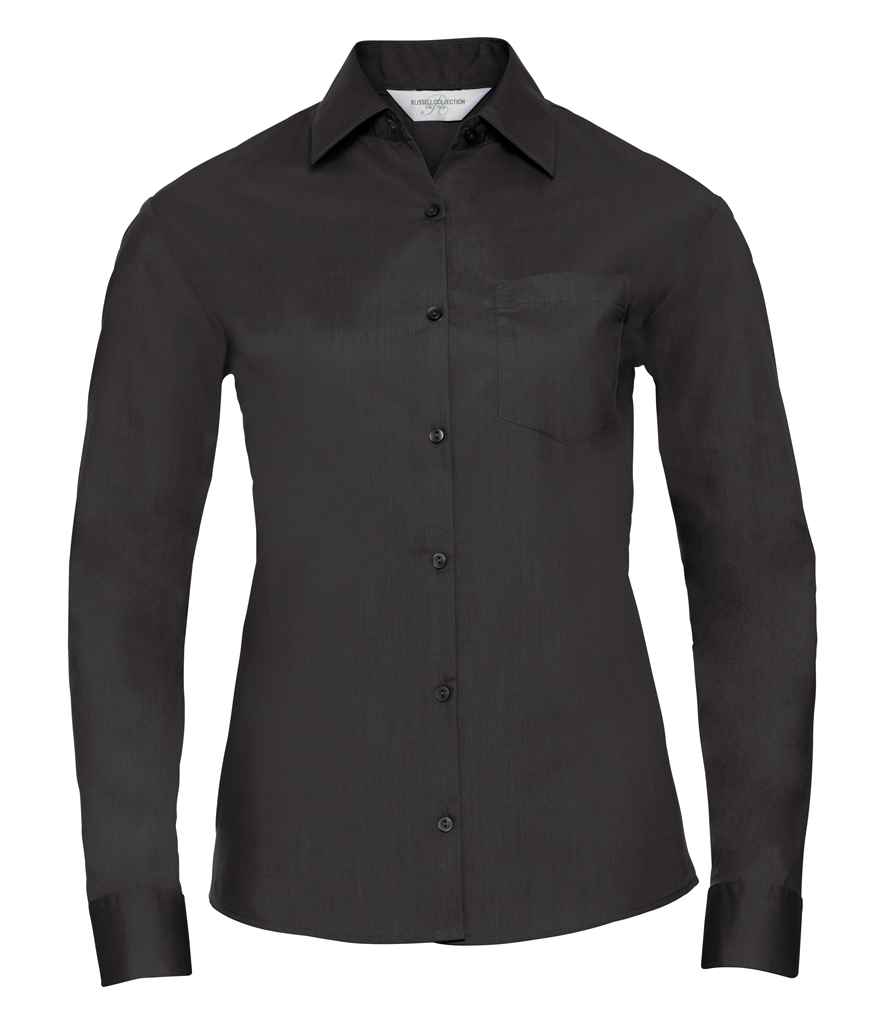 Russ. Ath. Coll. Lds Poplin L/S Shirt