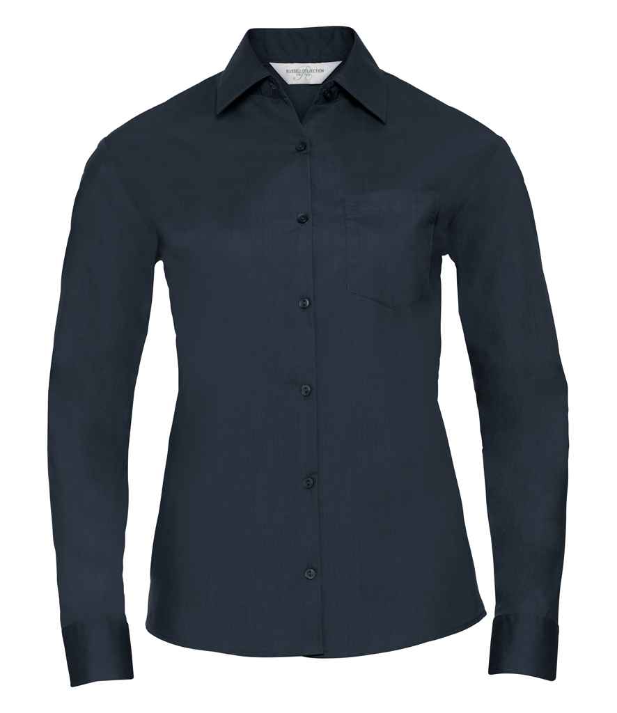 Russ. Ath. Coll. Lds Poplin L/S Shirt
