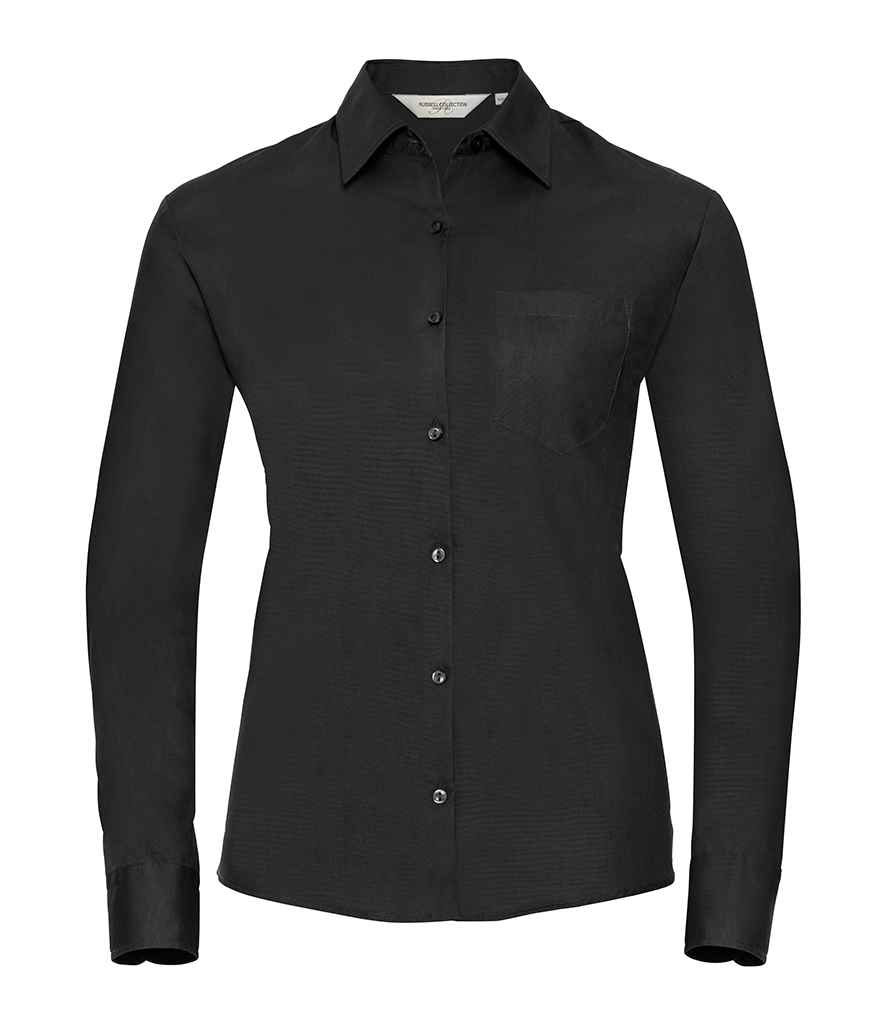 Russ. Ath. Coll. Lds Cot/Pop L/S Shirt