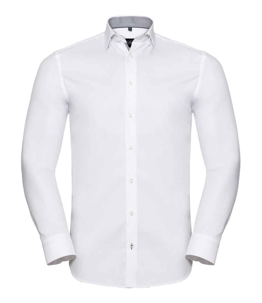 Russ. Ath. Coll. L/S Cntrst. Herringbone Sht.