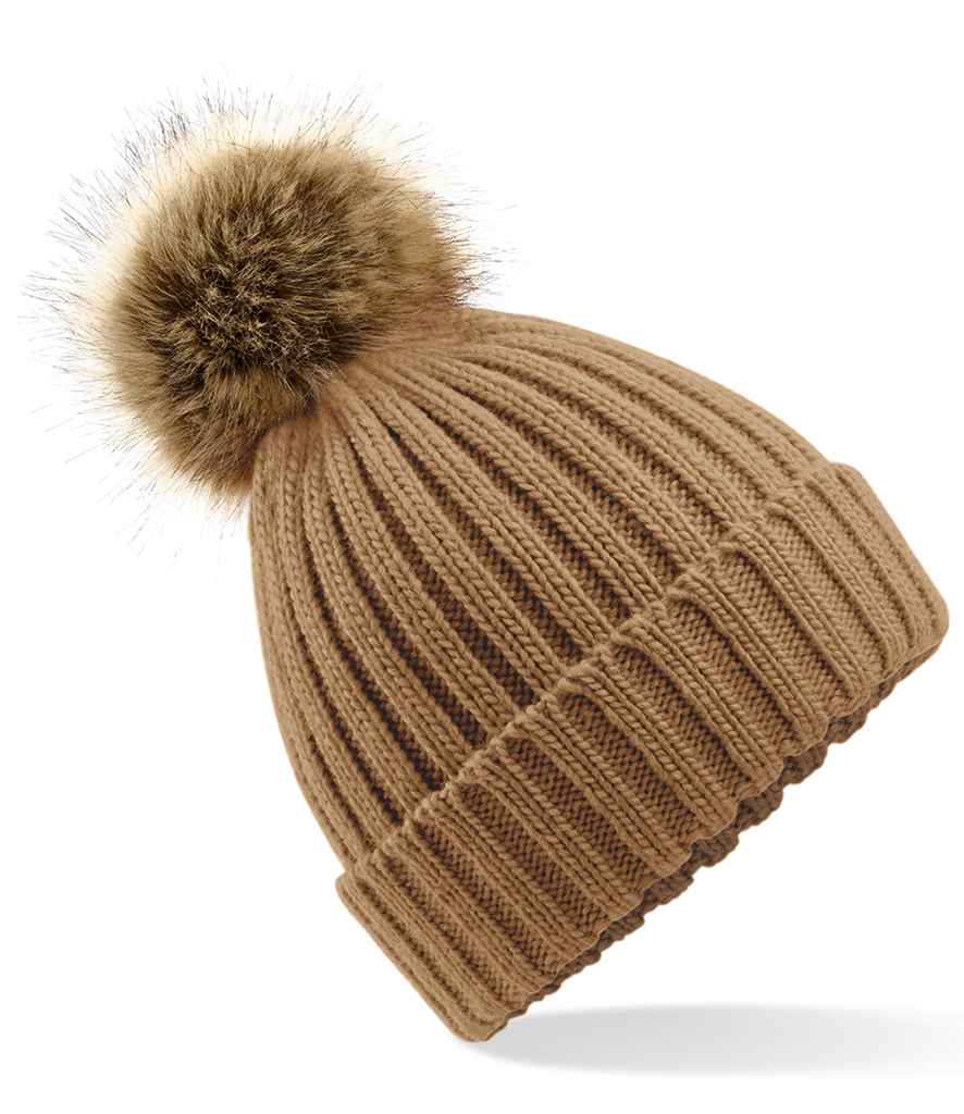 B/field Fur Pop Pom Chunky Beanie