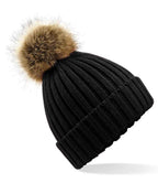 B/field Fur Pop Pom Chunky Beanie