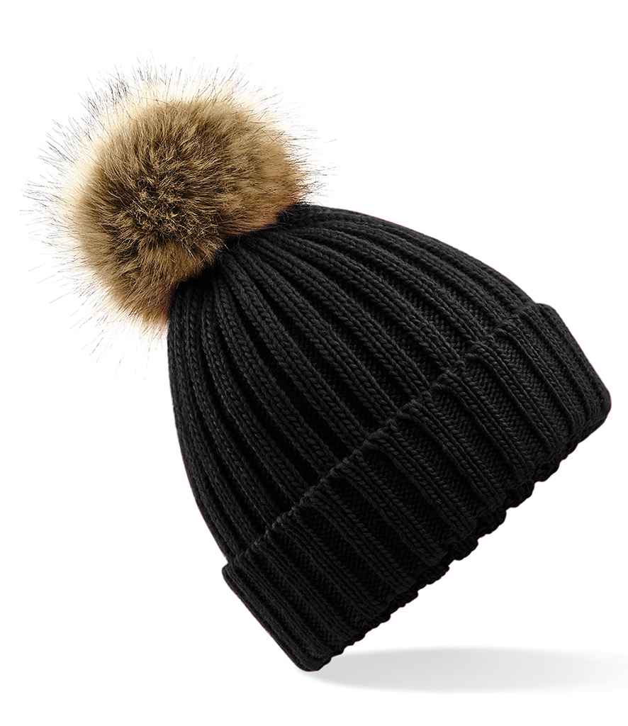 B/field Fur Pop Pom Chunky Beanie