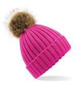 B/field Fur Pop Pom Chunky Beanie