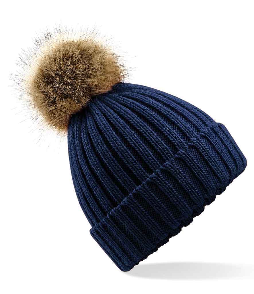 B/field Fur Pop Pom Chunky Beanie