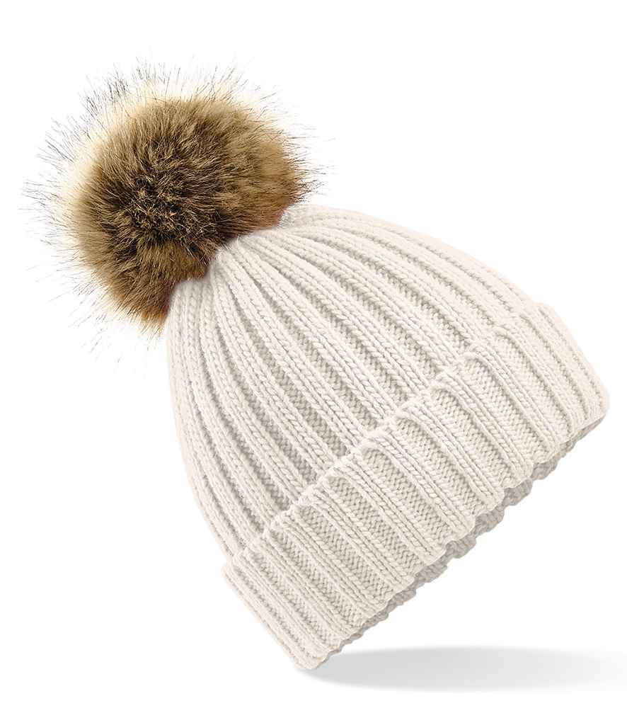 B/field Fur Pop Pom Chunky Beanie