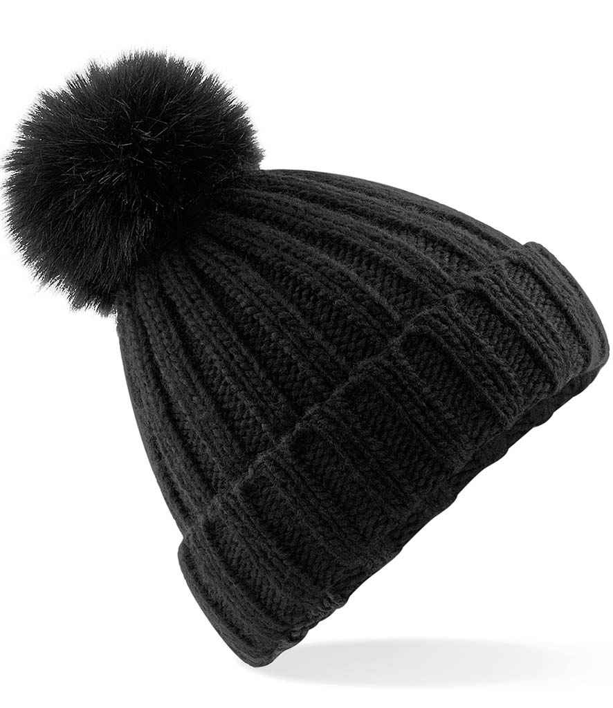B/field Verbier Fur Pop Pom Beanie