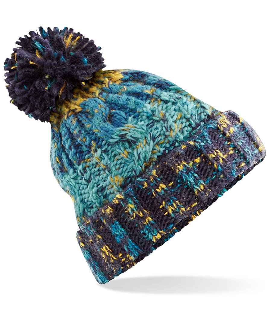 B/field Corkscrew Pom Pom Beanie