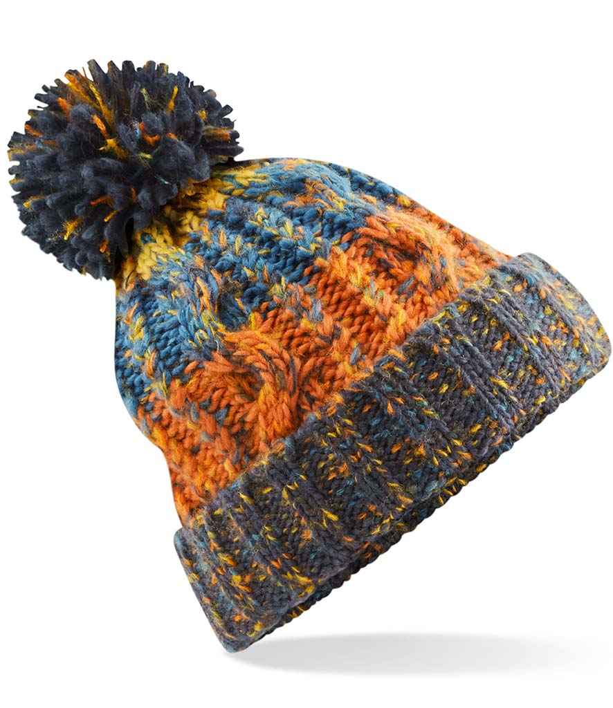 B/field Corkscrew Pom Pom Beanie