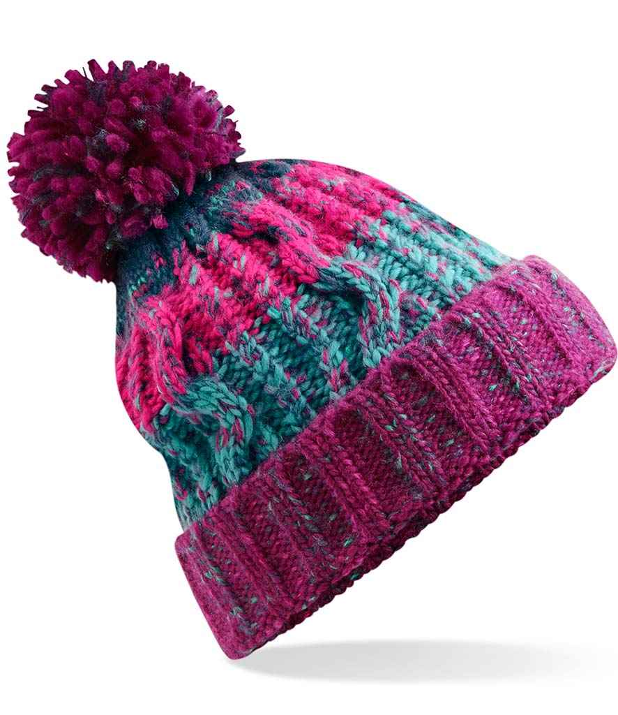 B/field Corkscrew Pom Pom Beanie
