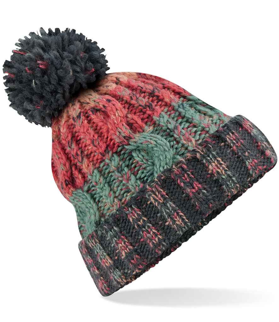 B/field Corkscrew Pom Pom Beanie