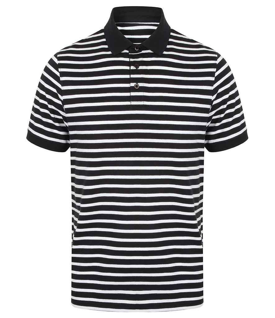 Front Row Striped Jersey Polo