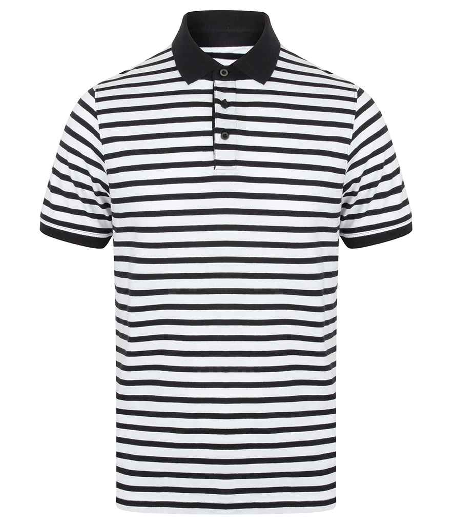 Front Row Striped Jersey Polo