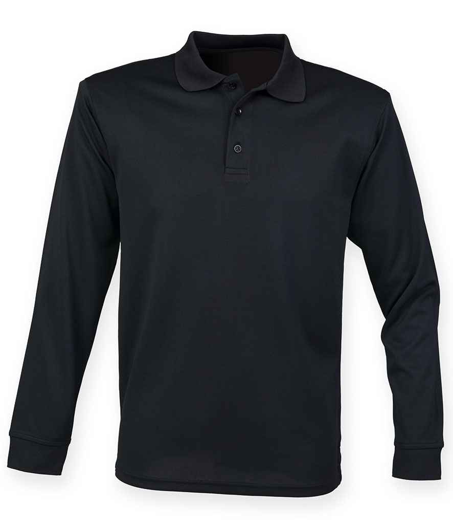 Henbury Unisex L/S Coolplus Polo