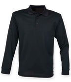 Henbury Unisex L/S Coolplus Polo