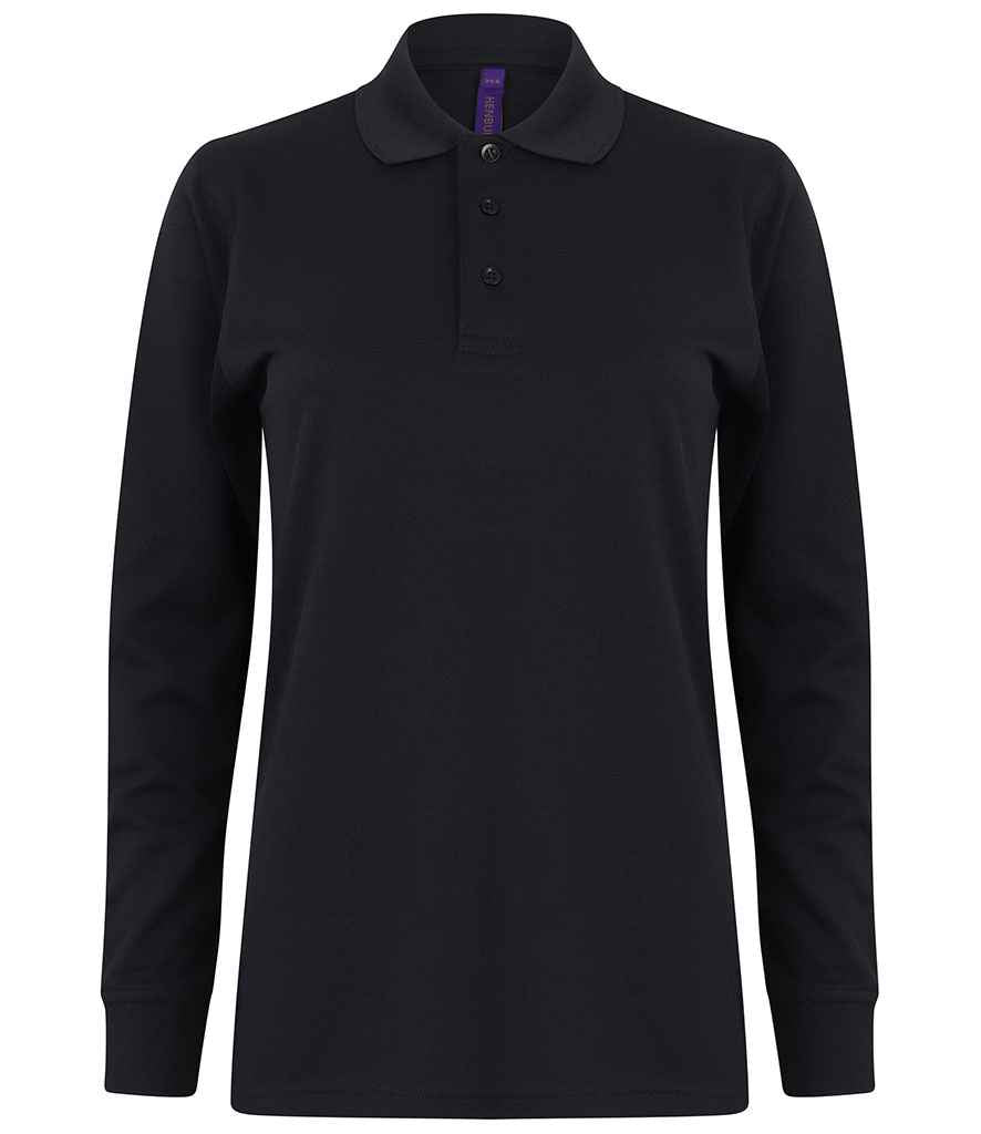 Henbury Unisex L/S Coolplus Polo