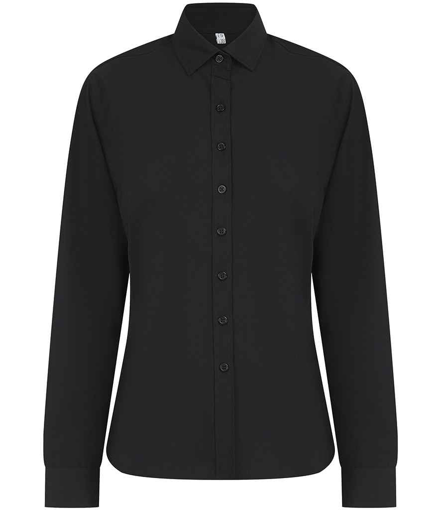 Henbury Lds L/S Cotton Feel Coolplus Shirt
