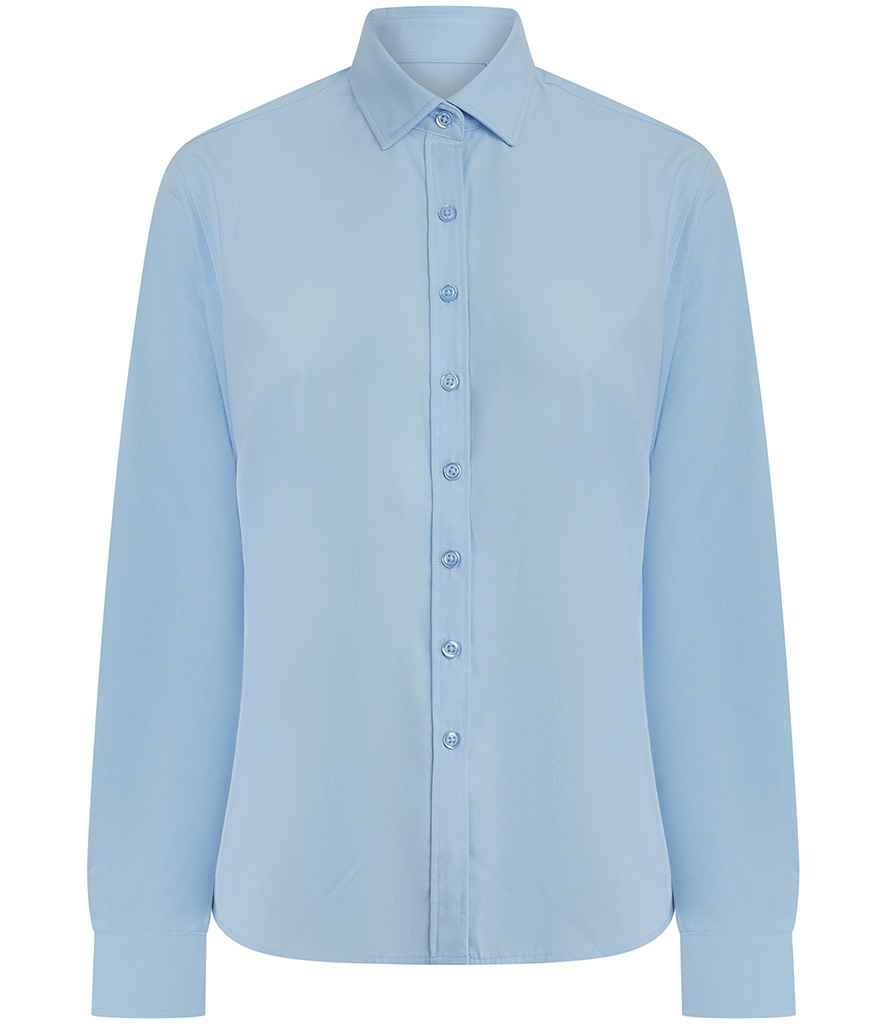 Henbury Lds L/S Cotton Feel Coolplus Shirt