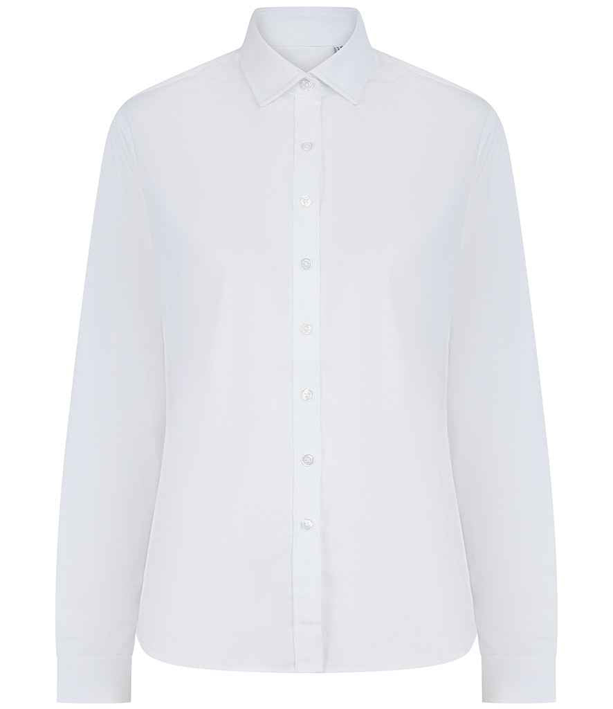 Henbury Lds L/S Cotton Feel Coolplus Shirt