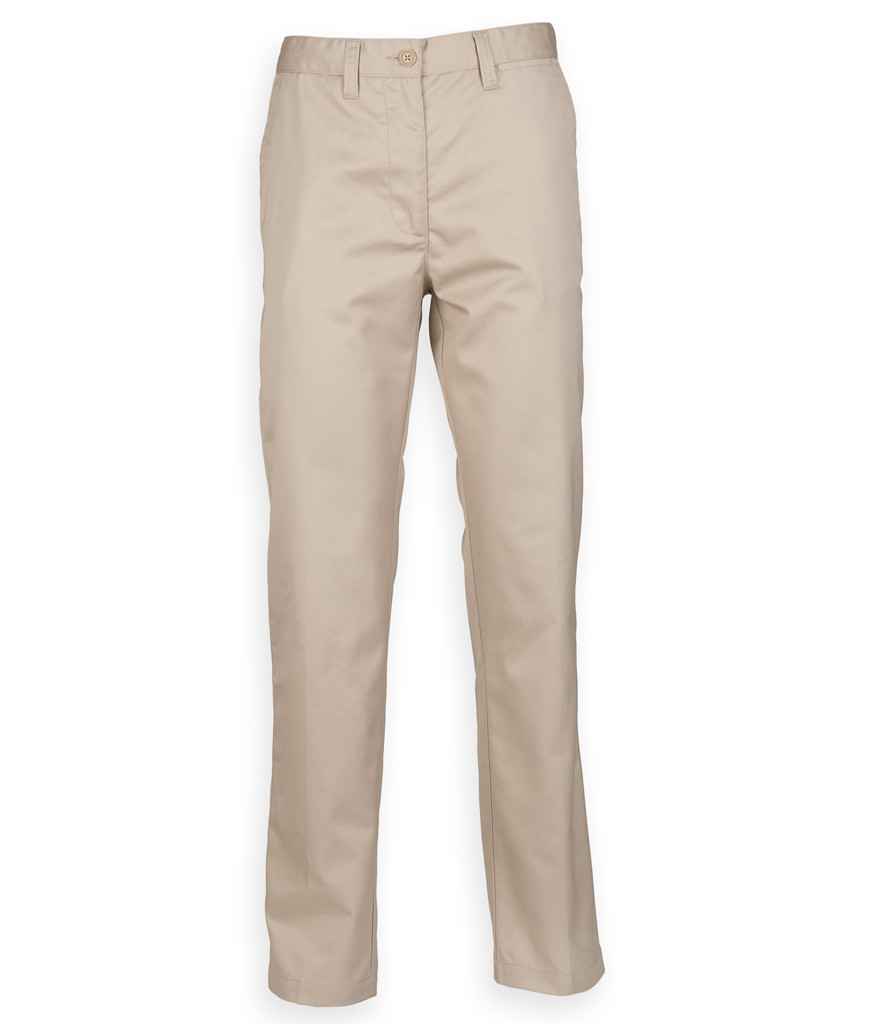 Henbury Lds 65/35 Flat Fronted Chinos