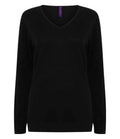 Henbury Lds 12g V Nk Sweater