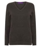 Henbury Lds 12g V Nk Sweater