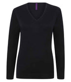 Henbury Lds 12g V Nk Sweater