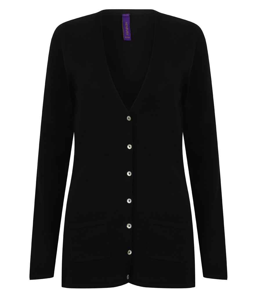 Henbury Lds V Button Cardigan