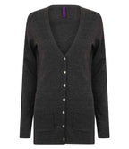 Henbury Lds V Button Cardigan