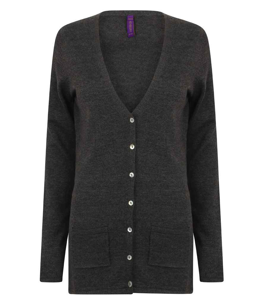 Henbury Lds V Button Cardigan
