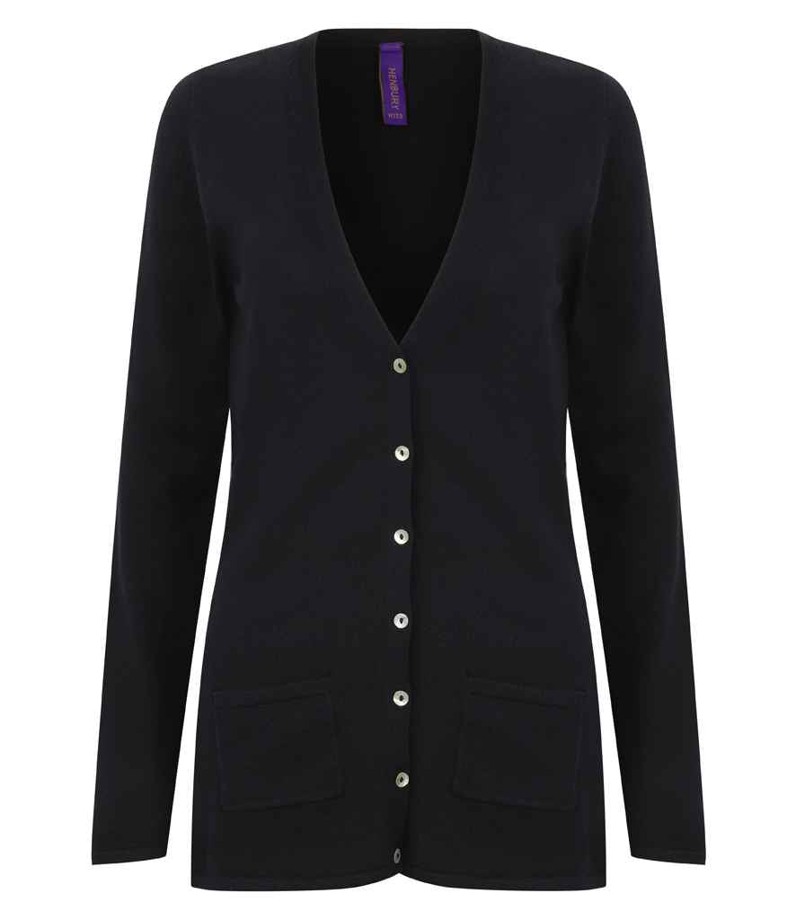 Henbury Lds V Button Cardigan