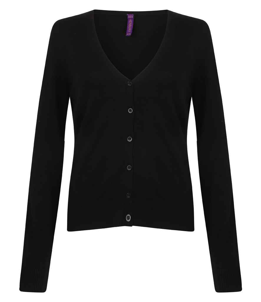 Henbury Lds V Neck Cardigan