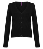 Henbury Lds V Neck Cardigan