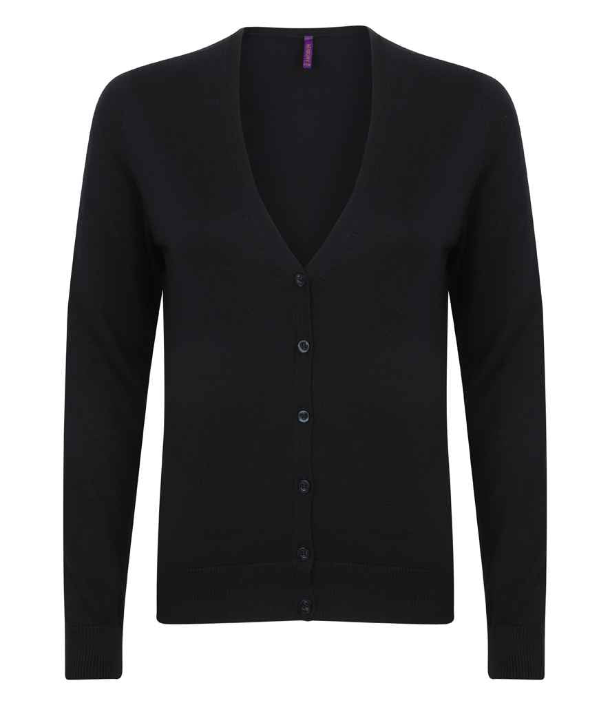 Henbury Lds V Neck Cardigan