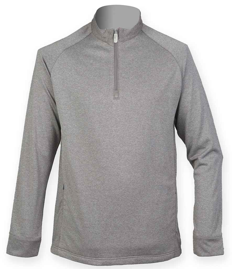 Henbury Zip Nk Top Wicking Finish