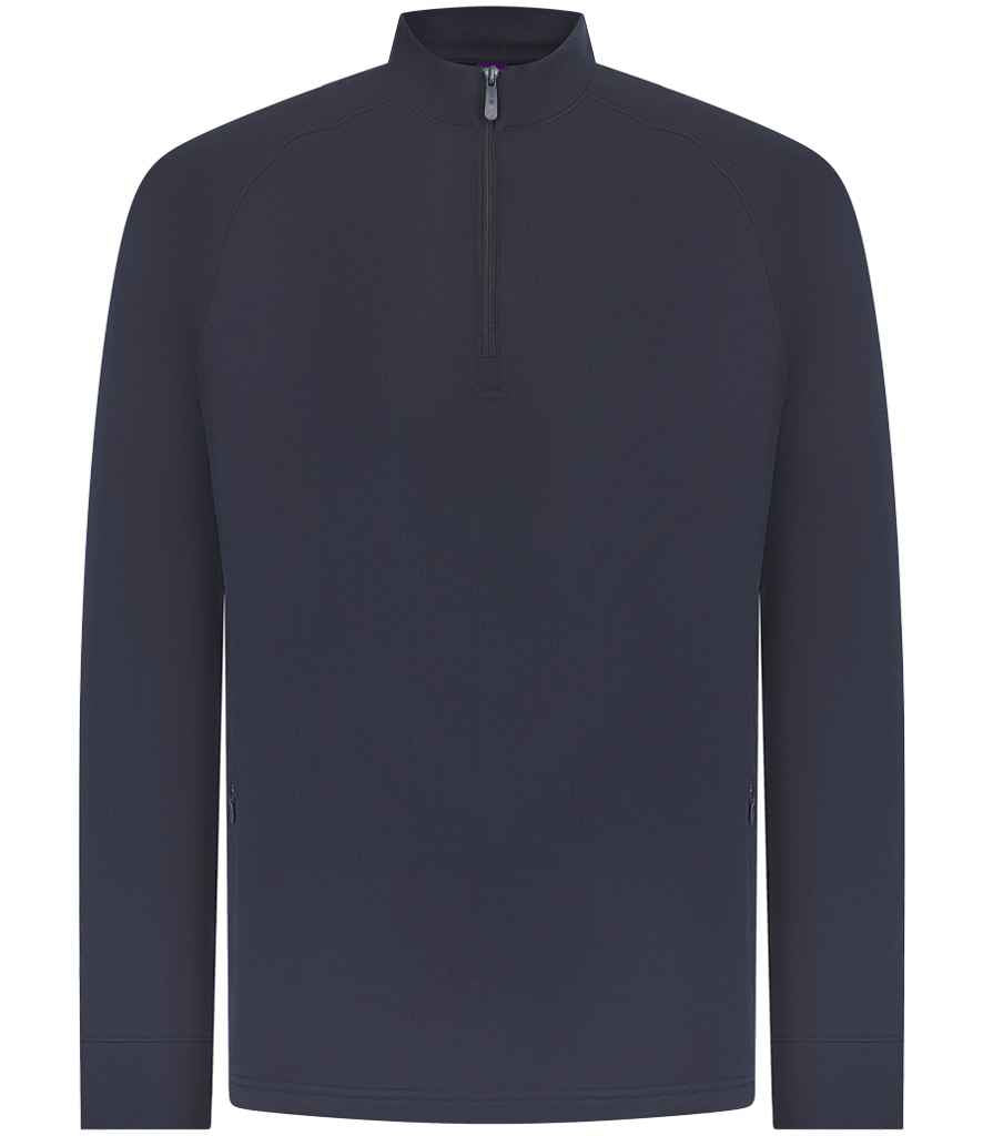 Henbury Zip Nk Top Wicking Finish