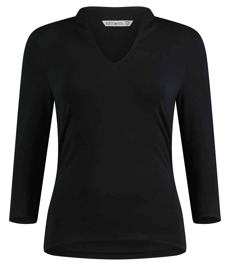 Kust. Kit Lds R/F Mand. Collar Top 3/4 Slv