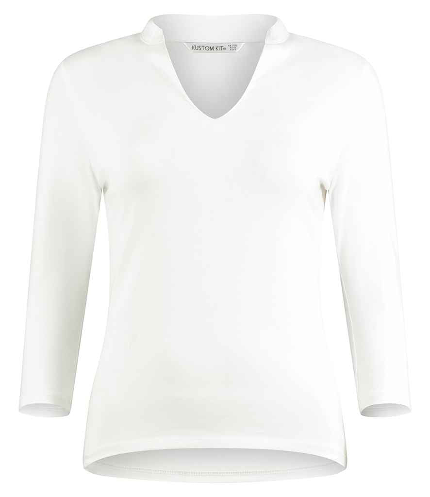 Kust. Kit Lds R/F Mand. Collar Top 3/4 Slv