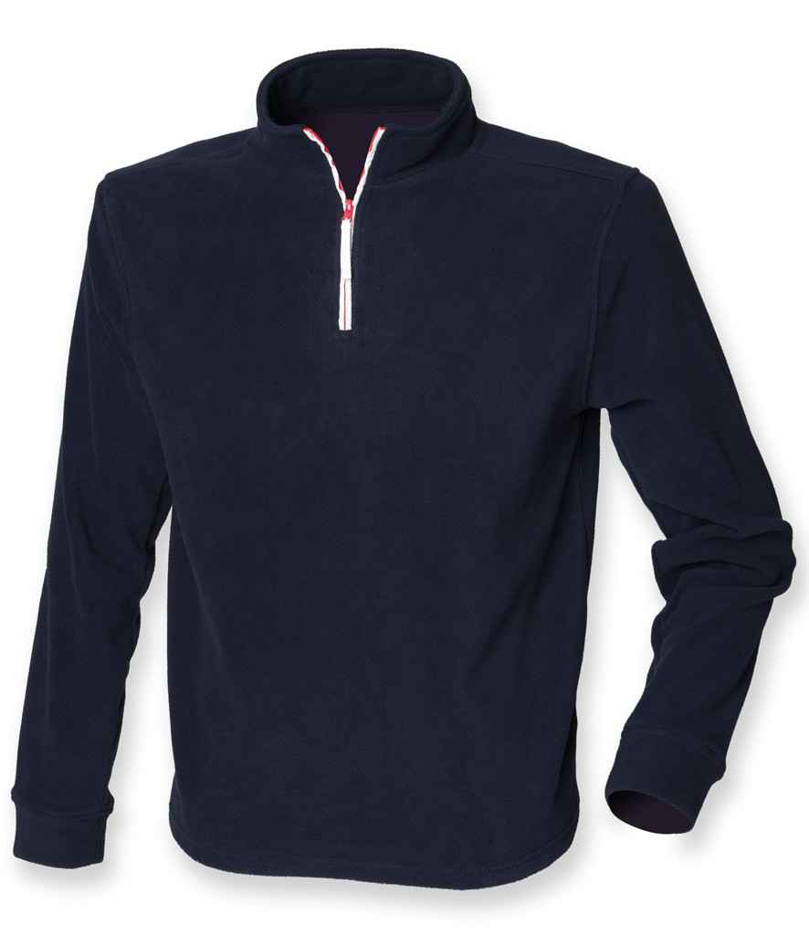 F/Hales L/S Piped Zip Neck Fleece
