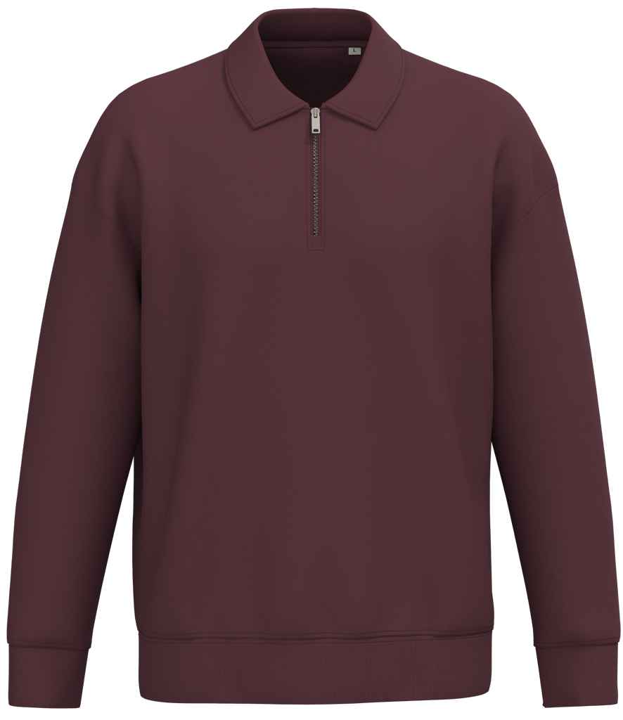 Nat. Spirit Unisex 1/4 Zip Sweat with Polo Collar