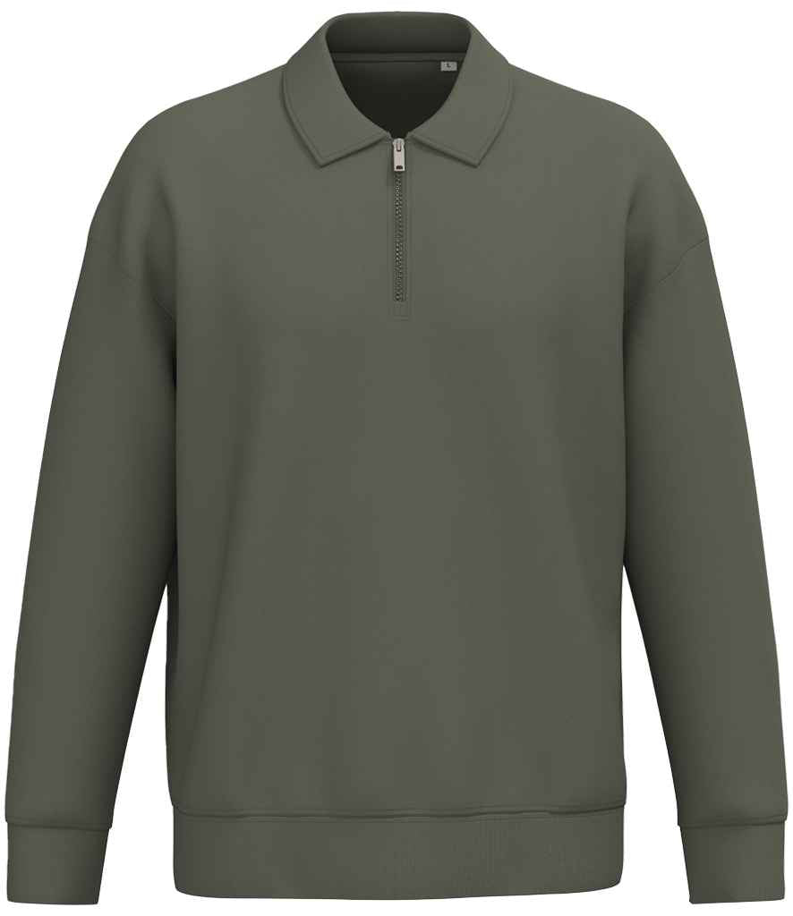 Nat. Spirit Unisex 1/4 Zip Sweat with Polo Collar