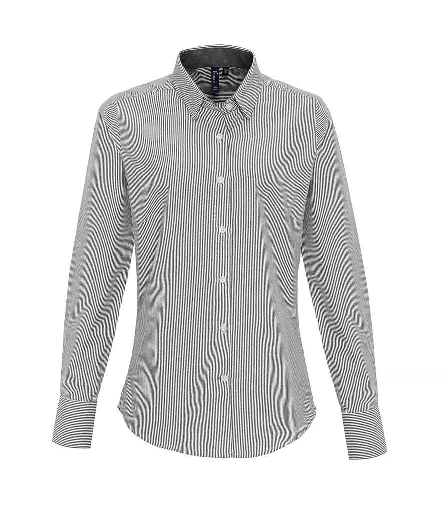 Premier Lds L/S Oxford Stripes Shirt