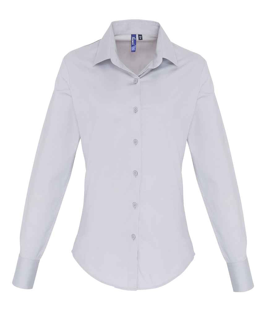 Premier Lds L/S Stretch Fit Poplin Sht