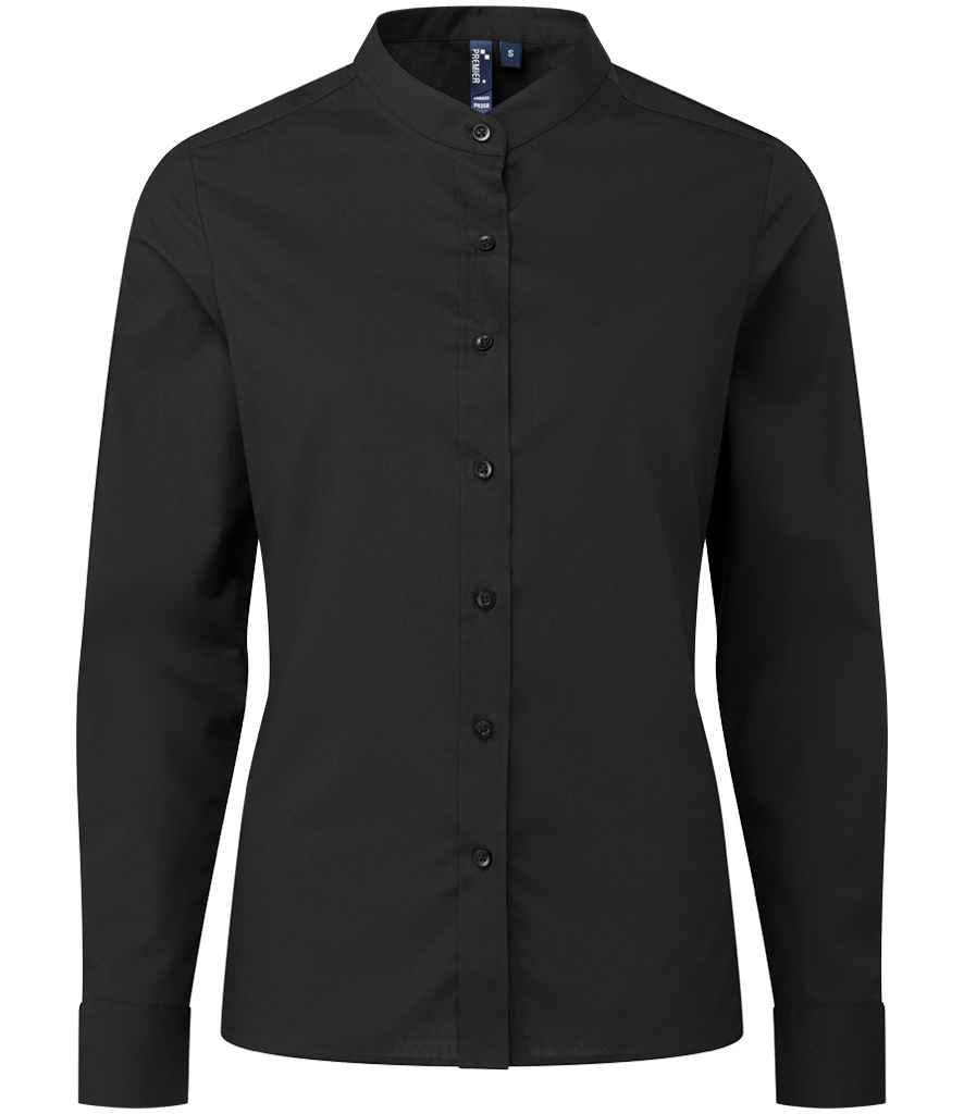 Premier Lds Banded Collar Grandad Shirt